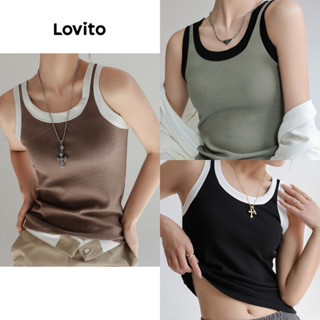 Lovito Regata Casual Patchwork Colorblock Para Mulheres LNL43067