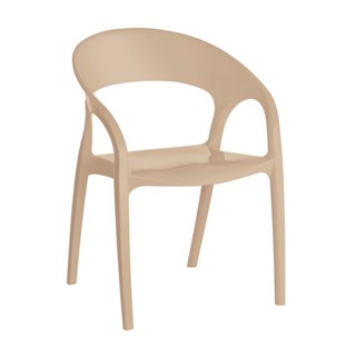 Conjunto 4 Cadeiras de Plástico Polipropileno Empilhável Glass Plus Capuccino em Oferta na Shopee