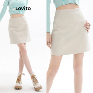 Lovito Saia Básica Lisa Casual Para Mulheres LNE47149