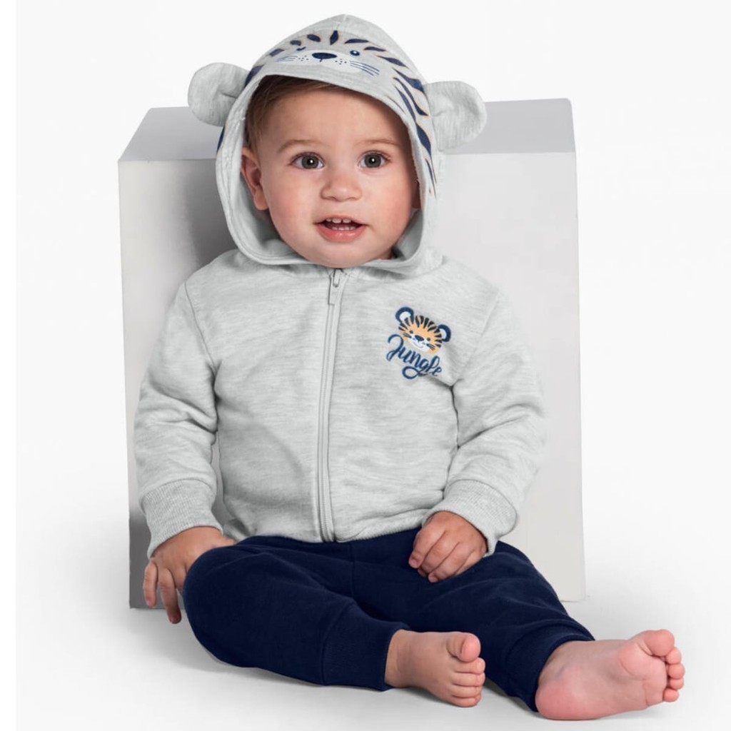 CONJUNTO BEBÊ MENINO SELVA ORELHINHAS -  COR MESCLA/MARINHO - KYLY