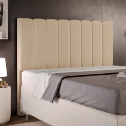Cabeceira Cama Box Casal 140 cm Dália W01 Suede Bege - Lyam Decor