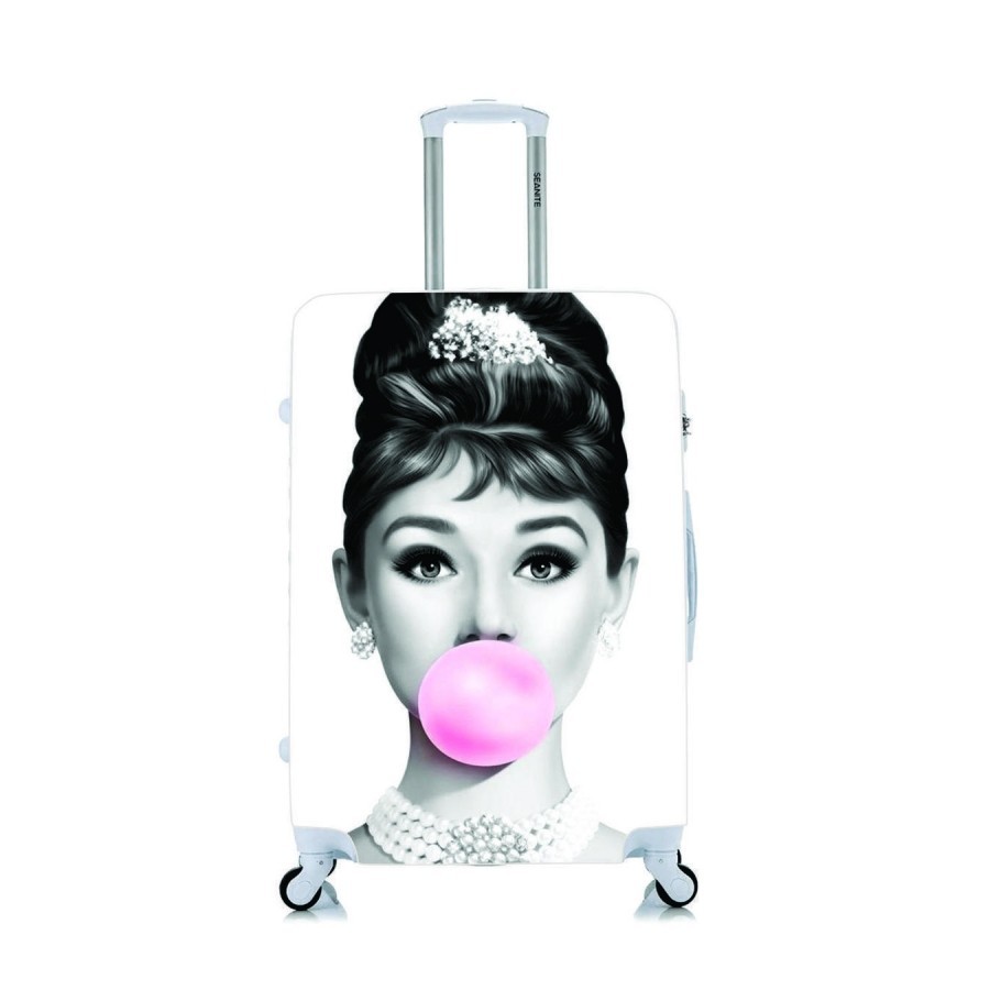 Capa Protetora Para Mala Viagem Personalizada Média Audrey Chiclete