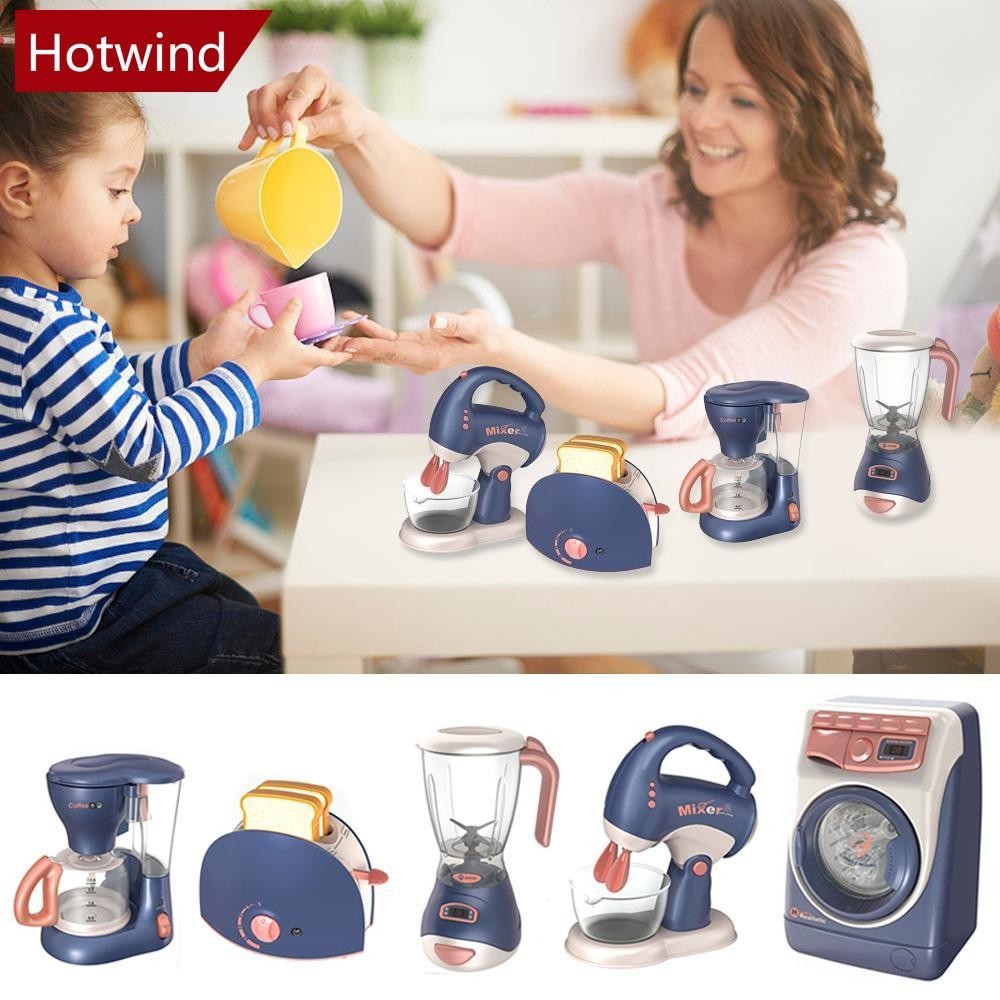 HOTWIND Mini Eletrodomésticos Brinquedos De Cozinha , Conjunto De Fingir Com Misturador E Torradeira Para Crianças Meninas Presentes B8Y5