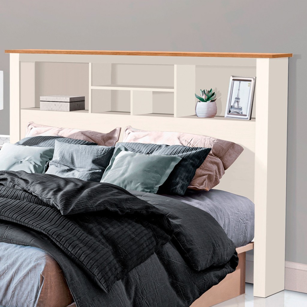 Cabeceira Casal Havana Off White/Nature - Tebarrot em Oferta na Shopee