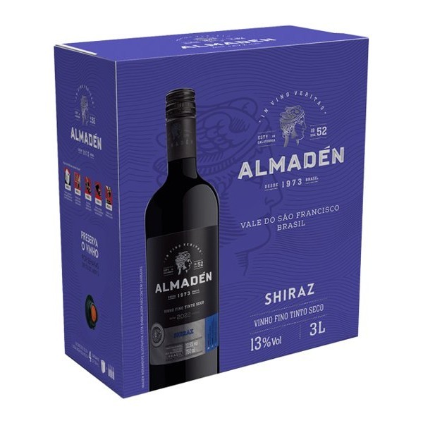 VINHO ALMADEN SHIRAZ TINTO SECO BAG IN BOX 3LTS