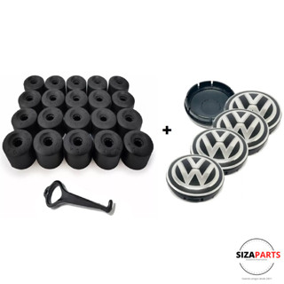 Kit 4 Calotinha Centro Roda Original Vw + Capa Parafuso Roda Kit C/20 Unidades VW Fox Polo Bora Golf em Oferta na Shopee