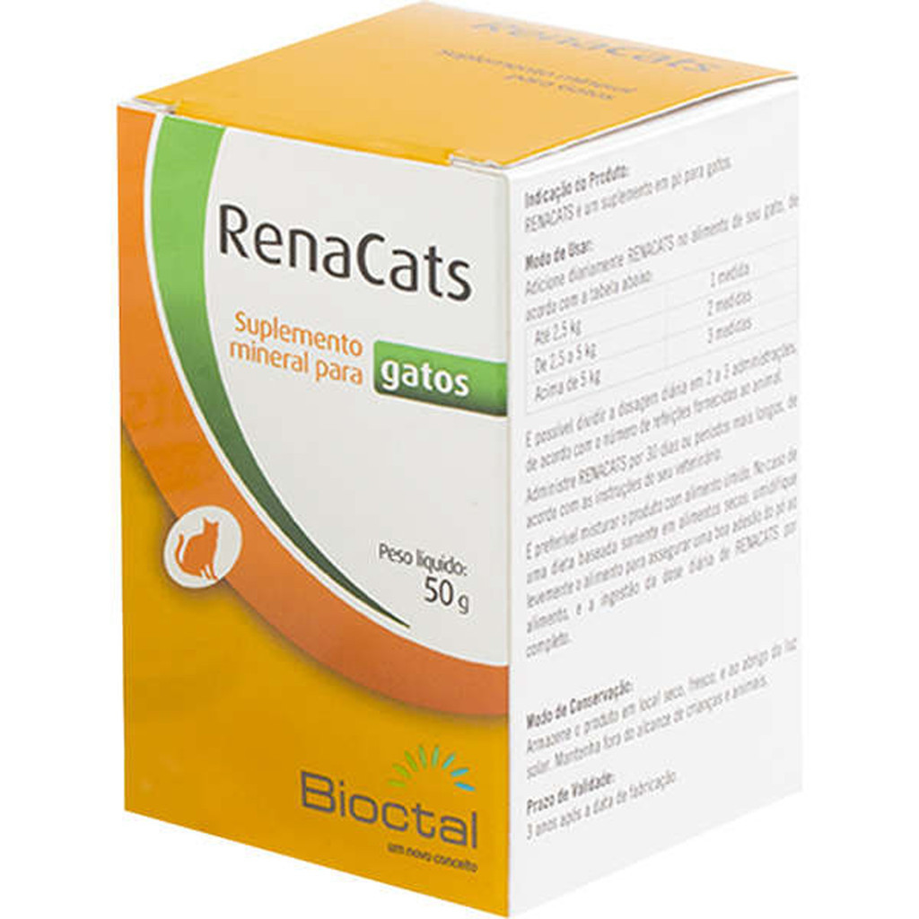 RenaCats Tratamento Renal Bioctal Suplemento Mineral - 50 g