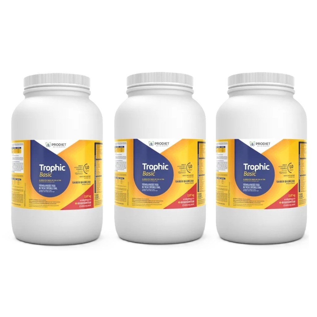 Kit 3 Trophic Basic 2,07kg Suplemento Em Pó Prodiet Nutrição Clínica