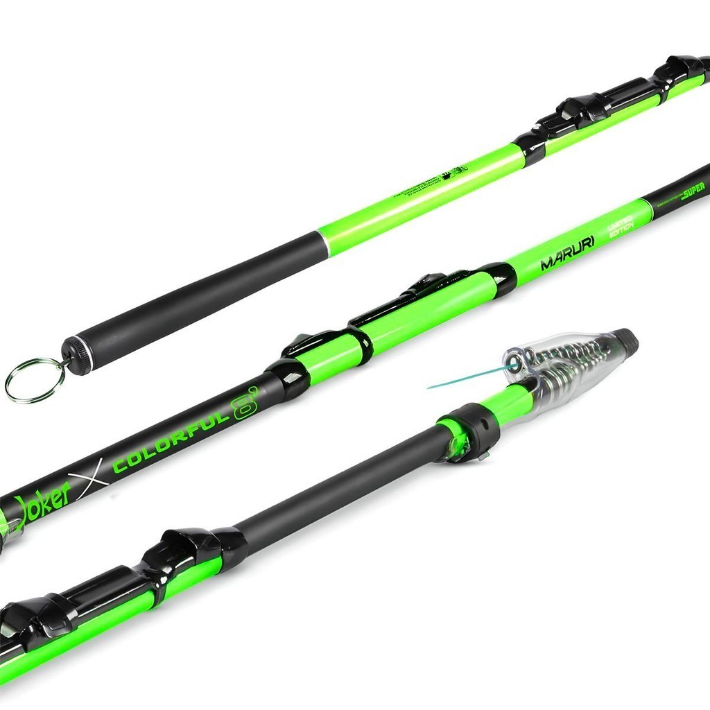 Vara Telescópica Joker ColorFul Ultralight Green 2406 Com Passadores 2,40mts - Maruri