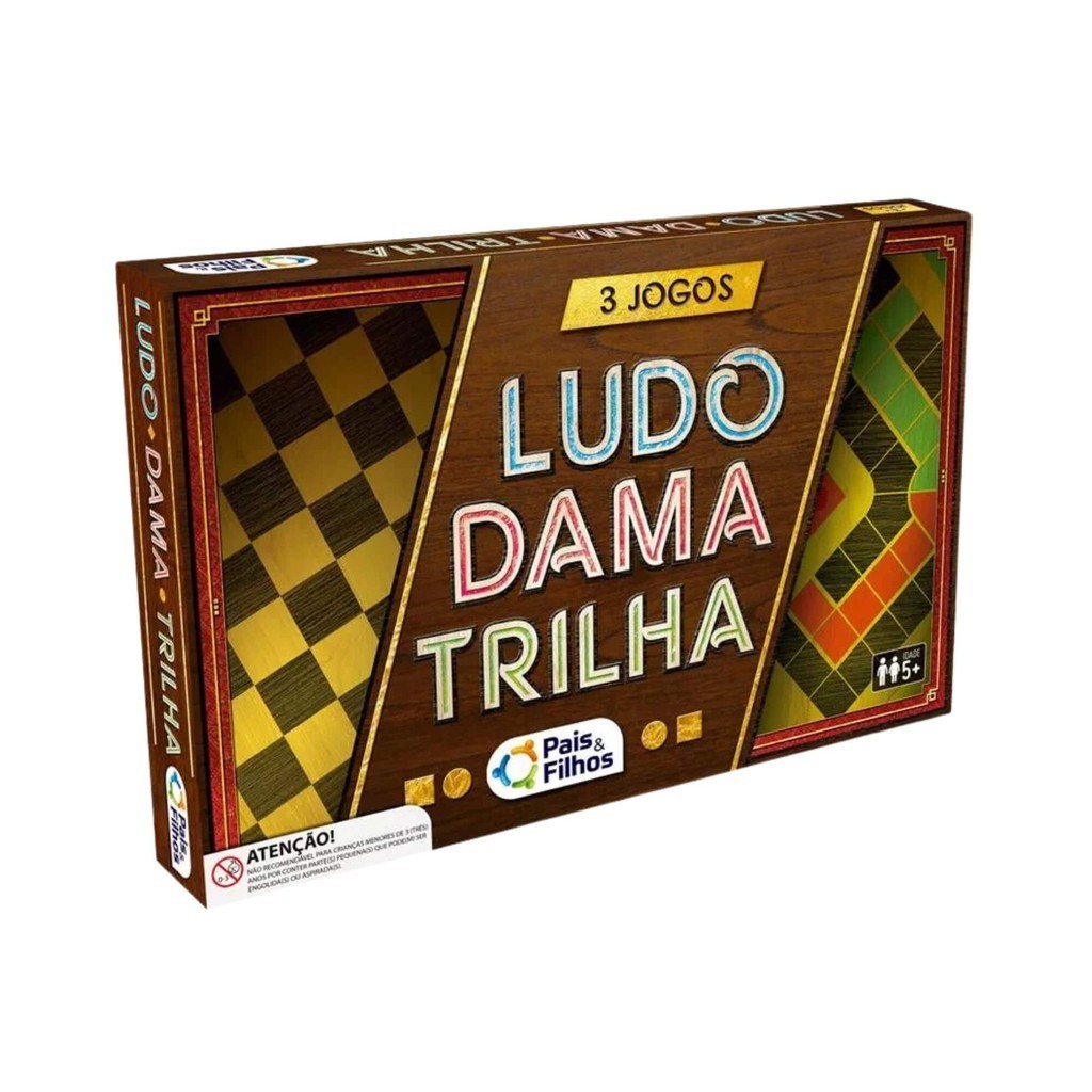 Jogos Clássicos de Tabuleiro Dama, Ludo e Trilha Pais e Filhos - 2801-1 em Oferta na Shopee