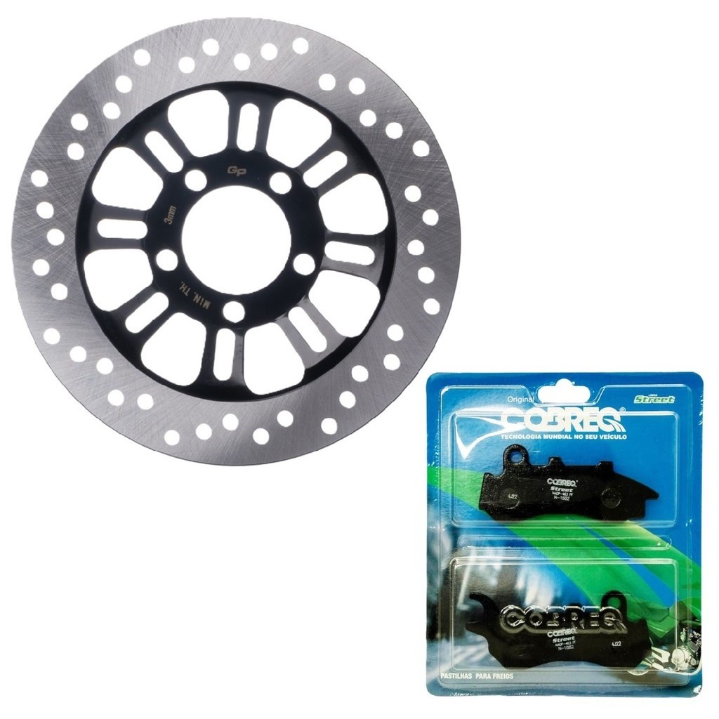 Disco de Freio Dianteiro Cg 160 Fan / Cg 160 Titan Combi Brake + Pastilhas Cobre