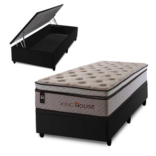 Conjunto Box Baú Liverpool Bege 96x203x80 c/ Molas Ensacadas em Oferta na Shopee