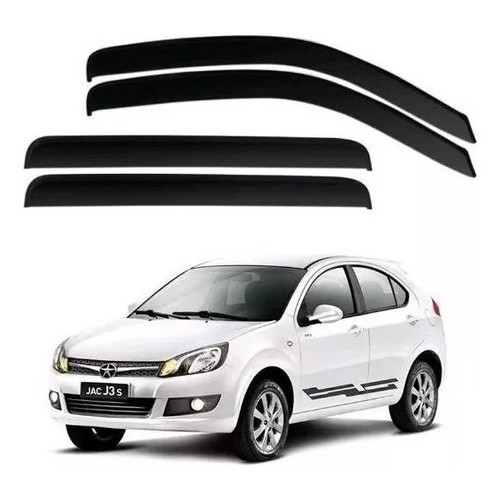 Calha de Chuva Defletor JAC J3 Hatch 2011 a 2017 4 Portas Ecoflex