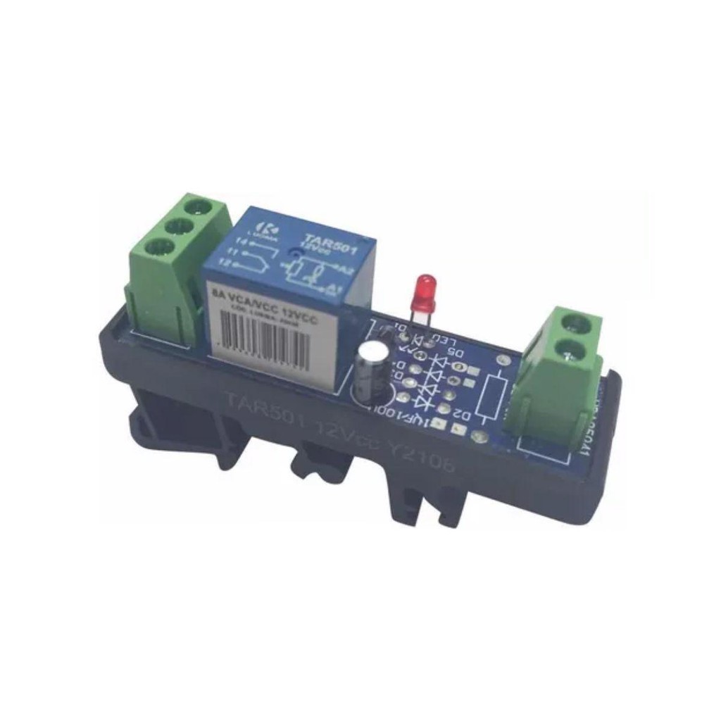 LUKMA RELÉ INTERFACE1 RV LED MONTAGEM TRILHO 8A 12VCC