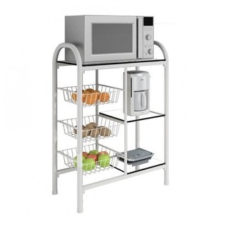 Fruteira De Aco 3 Cestas 3 Prateleiras De Vidro Espanha em Oferta na Shopee