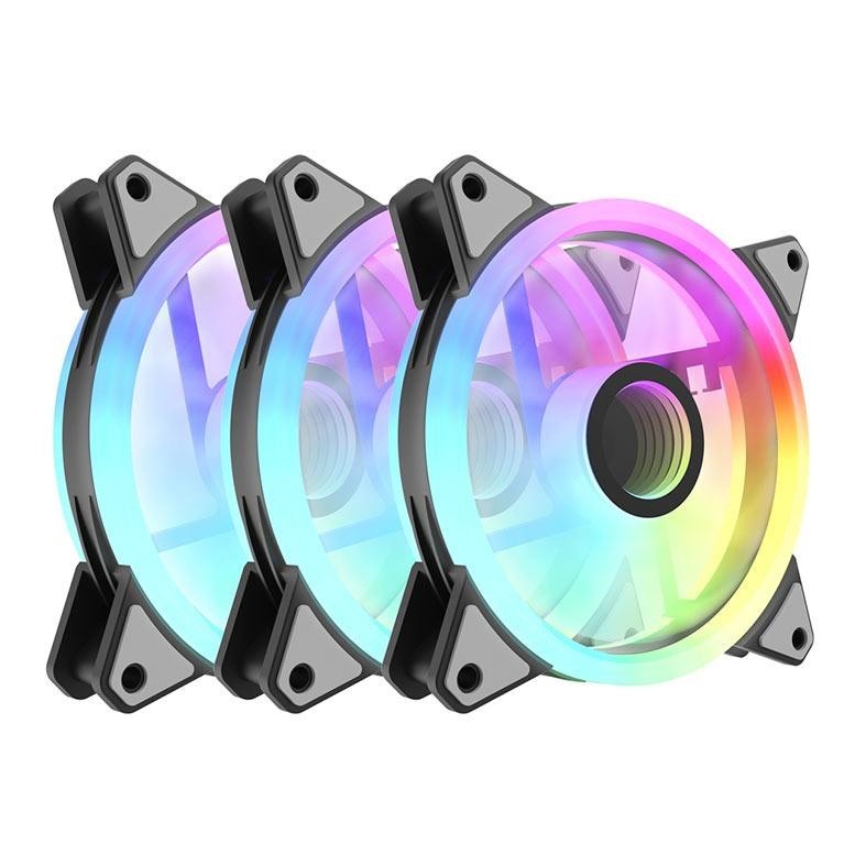 Kit Ventoinha Aigo AF12 3in1, ARGB, 3x120mm, Preto, AF123IN1-BK