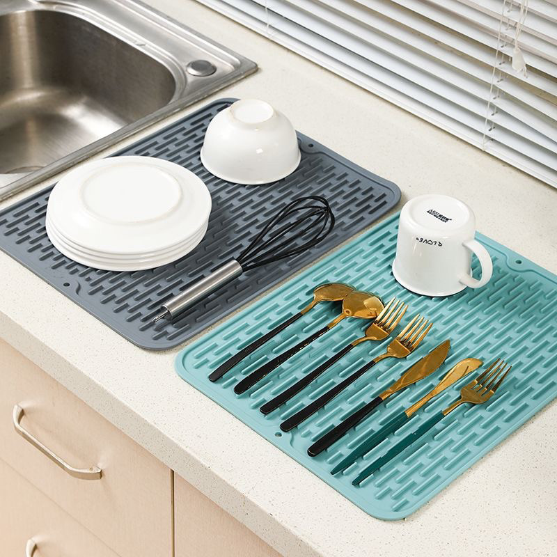 Tapete silicone Escorredor Louça Em Silicone Para Pia Mesa Cozinha Secagem Rápida