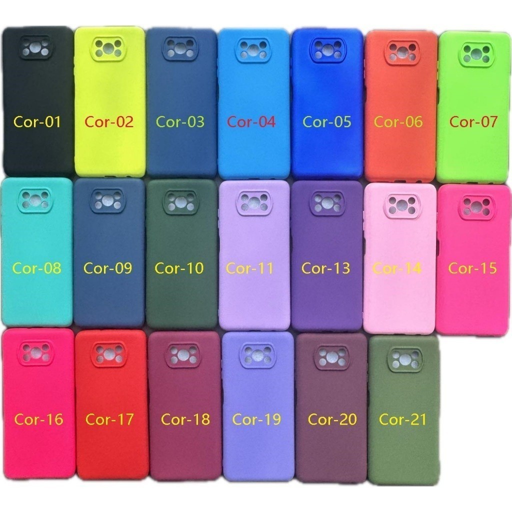 Capa Capinha Anti impacto Para Celular  Xiaomi  Poco X3 / Pro  - Com Interior Aveludado de Silicone  / 014XM    - CP 014