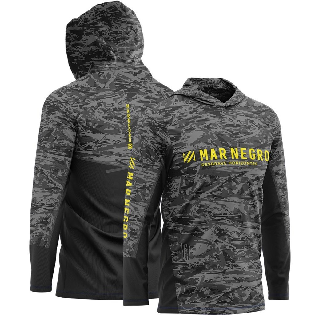 Camiseta x Protection Sublimada Camuflada Chumbo Masculina - Mar Negro em Oferta na Shopee