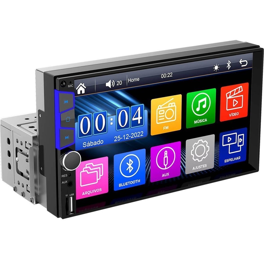 Central Multimídia Mp5 1Din 2Din Espelhamento iOS Android Bluetooth WK70D