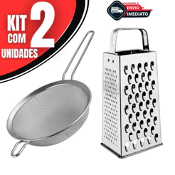 Peneira + Ralador Inox 4 Faces Multiuso | Utensílios de Cozinha para Casa e Restaurante