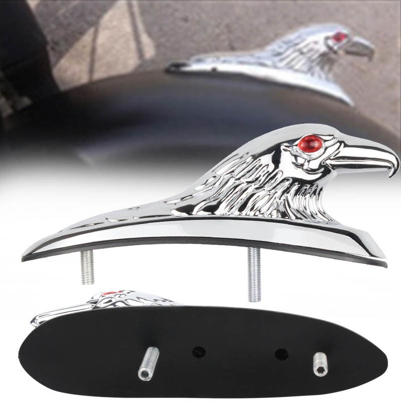 Motocicleta veículo elétrico Universal pára-choque dianteiro Metal águia cabeça decorações