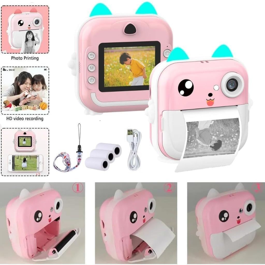 Câmera De Impressão Instantânea Para Crianças Vídeo Fotografia Digital Fotográfica Toy Mini Impressora Térmica Boy Girls em Oferta na Shopee