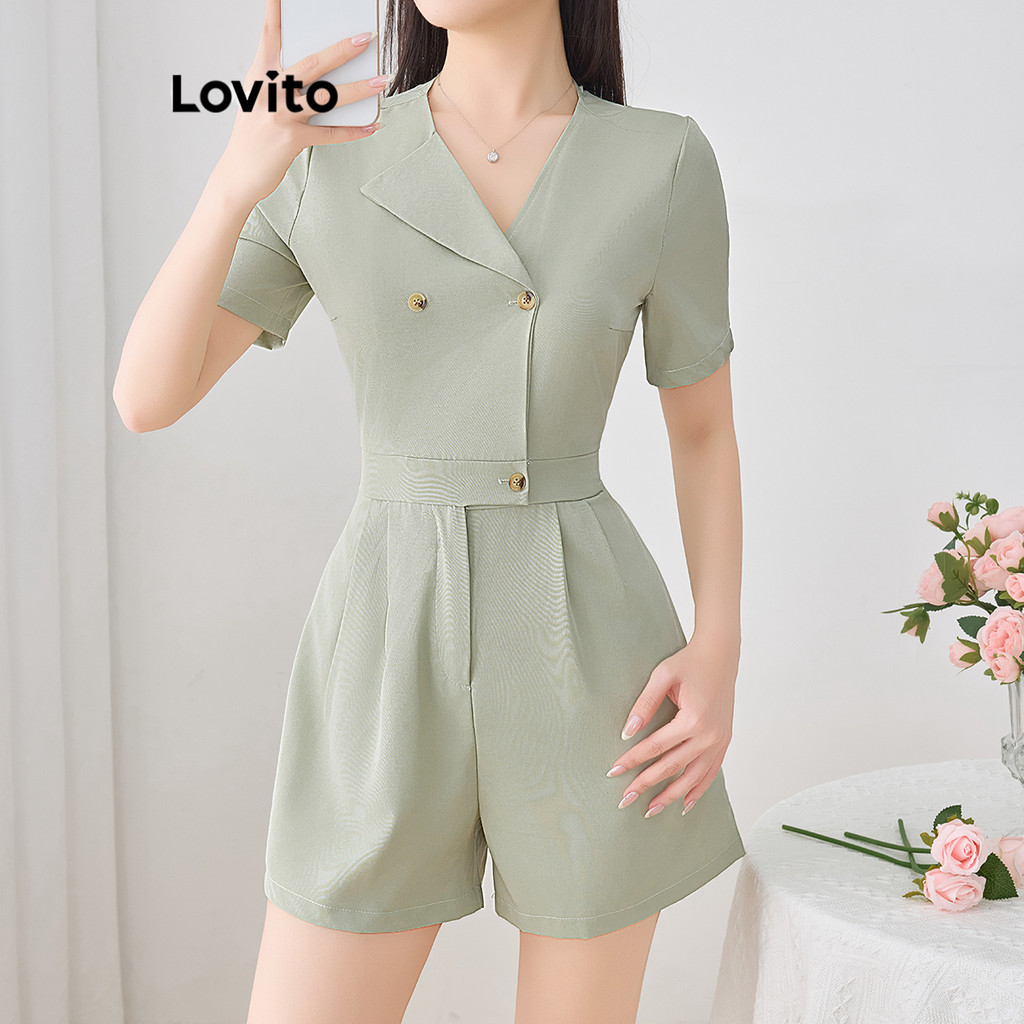 Lovito Vestido elegante com babados simples para mulheres L120LD1314 - Women Clothes
