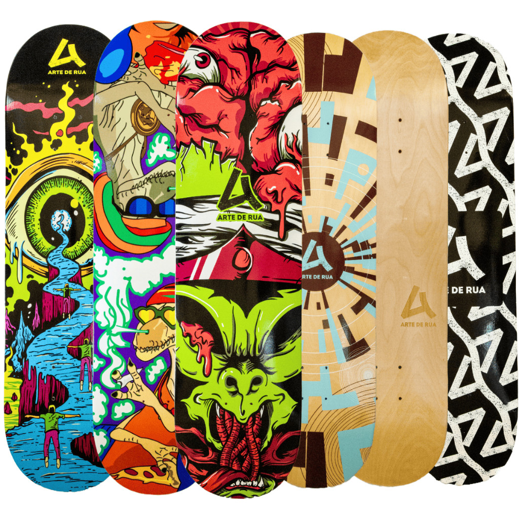 Shape Skate Maple Canadense Arte de Rua Concave e Pop Tamanho 8.0 e 8.25 Skateboard Deck