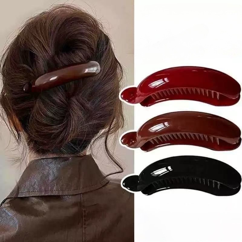 Grampo De Banana Retrô Grampos De Cabelo Planos Para Mulheres