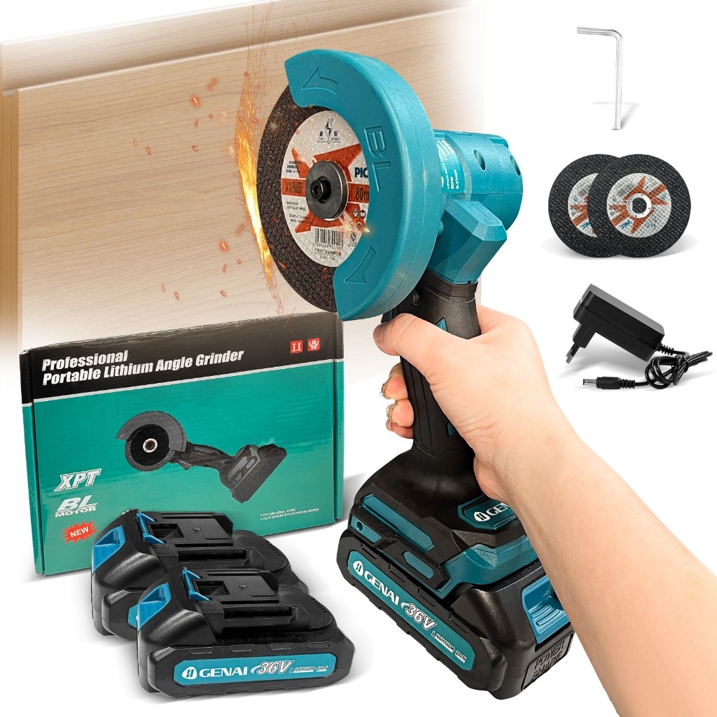 Brushless Esmerilhadeira Lixadeira Angular 105/106mm Com 2 Baterias 36V em Oferta na Shopee