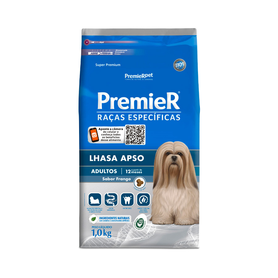 Ração Premier Lhasa Apso Raças Específicas Cães Adultos 1KG