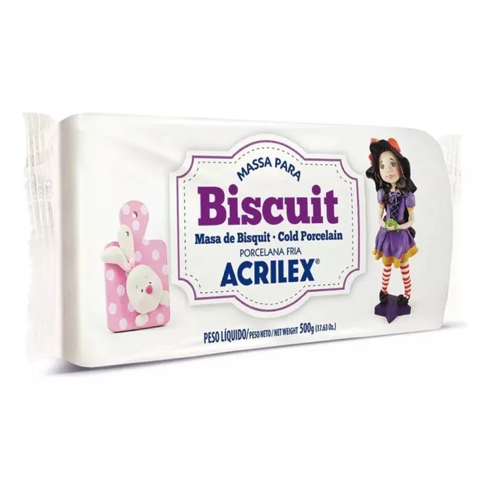 Massa de Biscuit 500g Acrilex – Modelagem Artesanato - Escolha As Cores - Macia e Não Tóxica em Oferta na Shopee