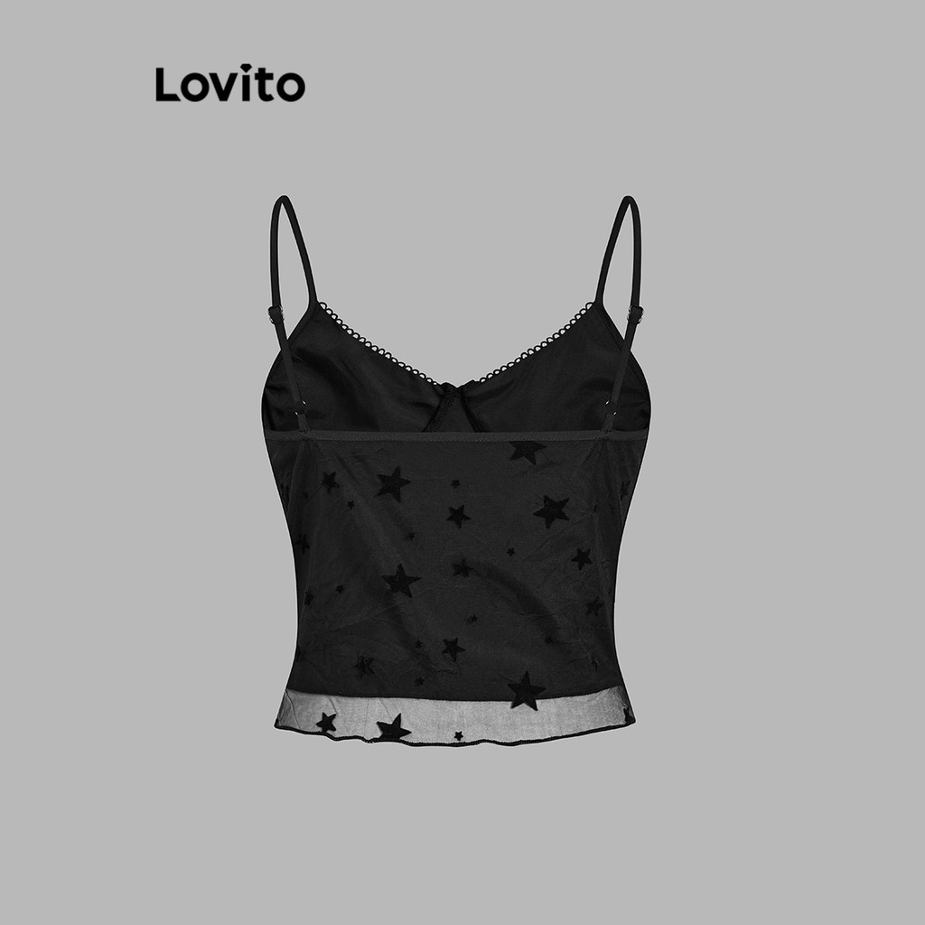 (Trendy) Lovito Sexy Stars Bow Front Star Ruffle Hem Regata para mulheres L102AD190 - Women Clothes