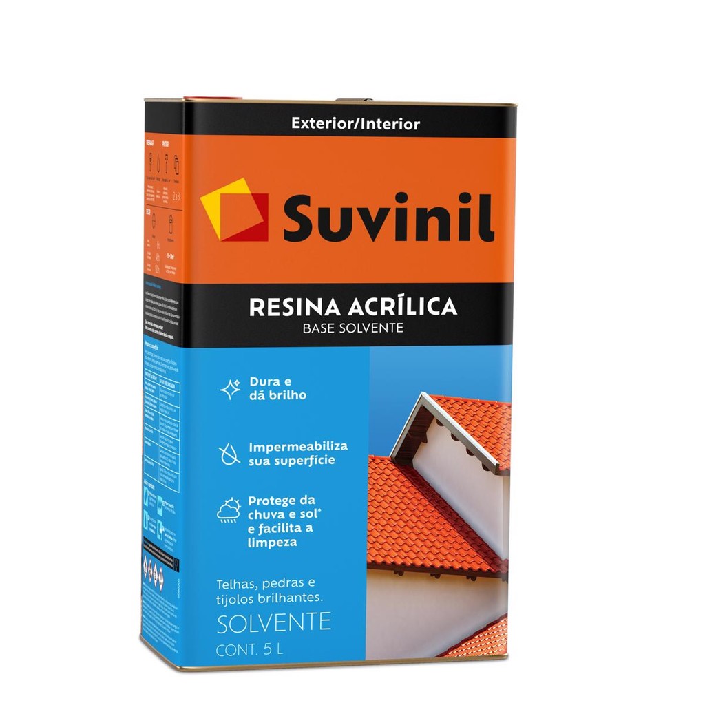 Resina Acrílica Solvente Incolor 5L Suvinil em Oferta na Shopee