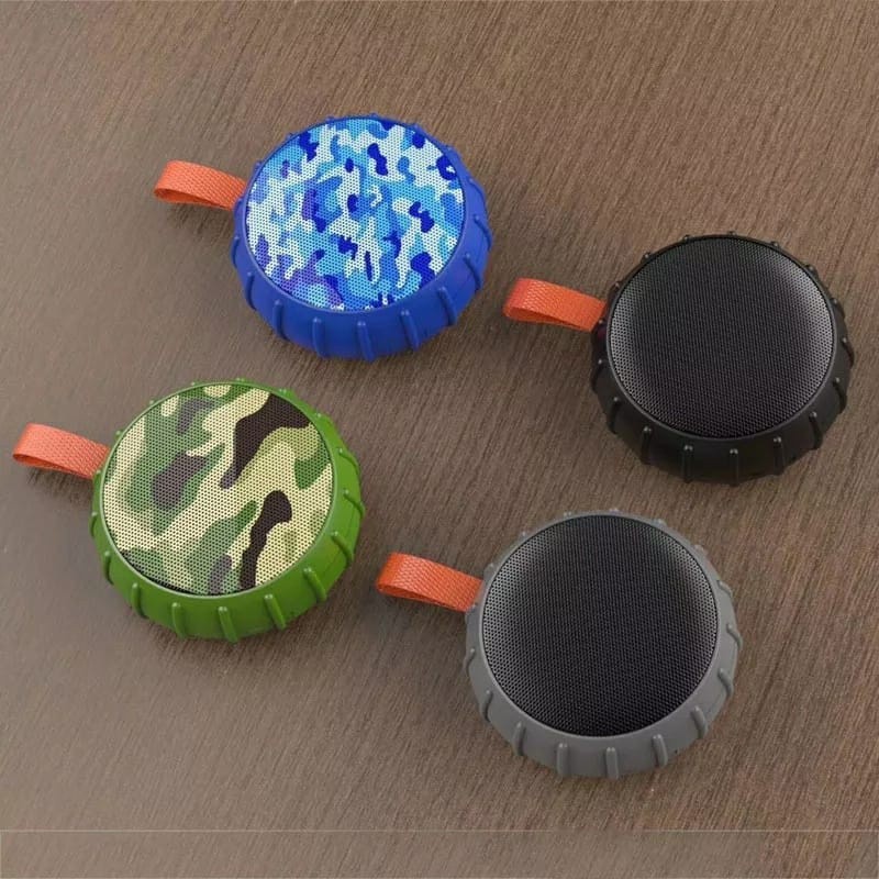 Caixa de Som Bluetooth 5W à Prova d’Água, Portátil com Gancho, USB, MP3, Ideal para Banheiro, Praia e Exterior em Oferta na Shopee