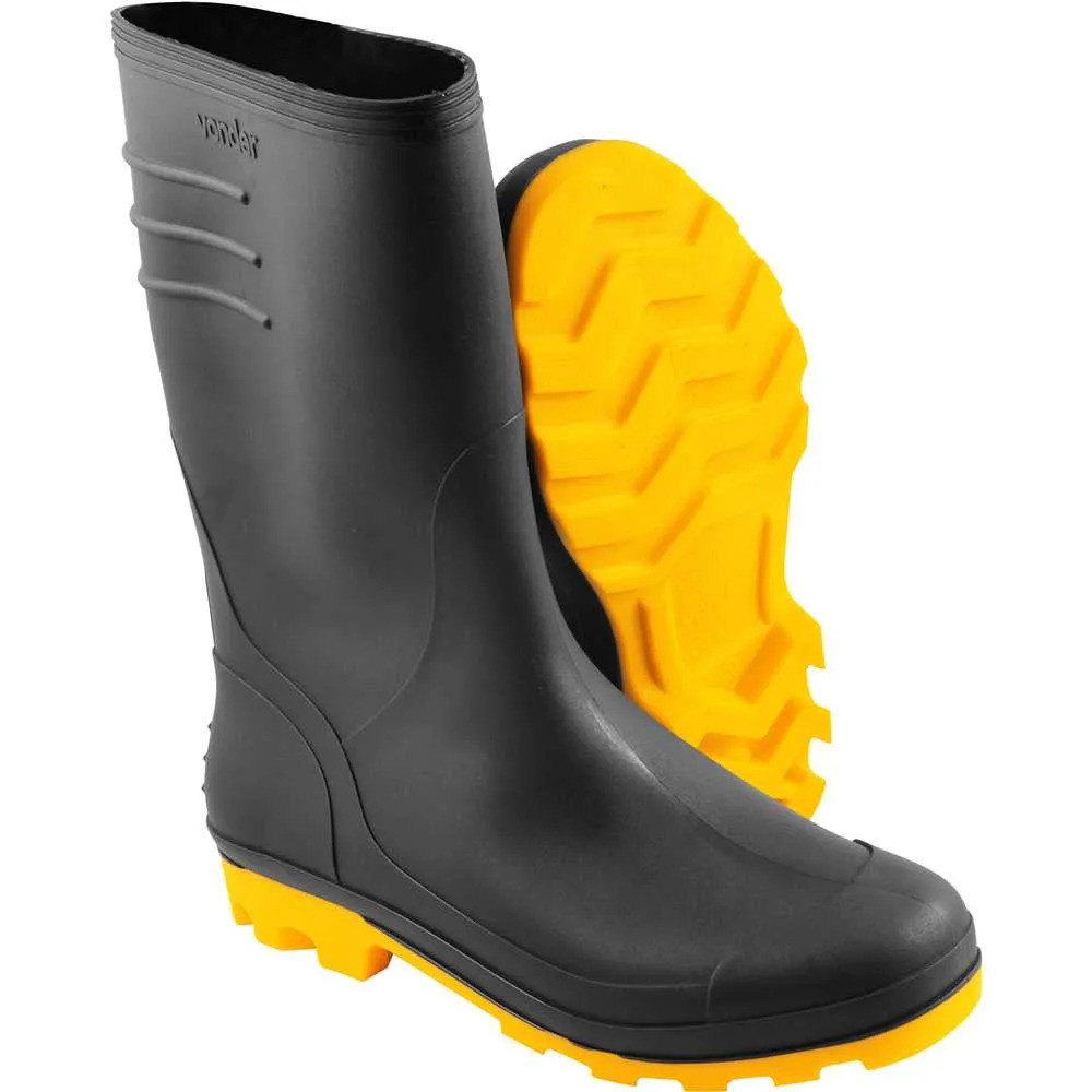 Bota PVC TAM 39 ao 43 Impermeável Forrado Chuva Motociclista Moto Construção