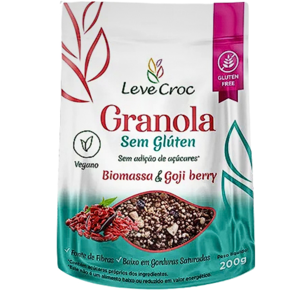 Granola Sem Açúcar Biomassa E Goji Berry 200g - Leve Croc