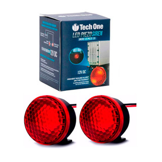 Kit 2 Sirene Piezo 6 Tons Com Led Vermelho 12v Marcha Ré Top Universal - Tech One em Oferta na Shopee