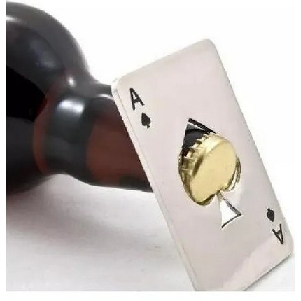 Abridor De Garrafa Formato Carta De Baralho Aço Inox