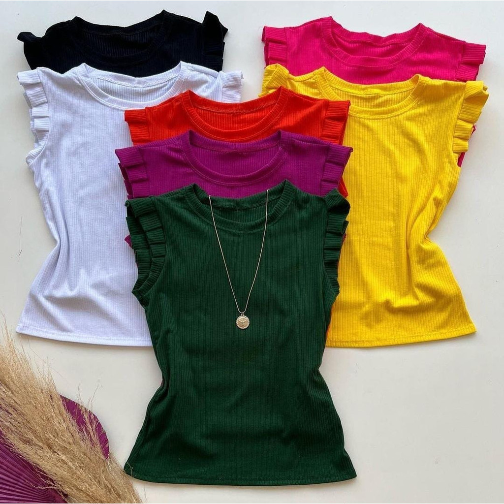 Kit 3 Blusa Feminina Evangelica Babado Bufante Princesa Blusinha Oferta
