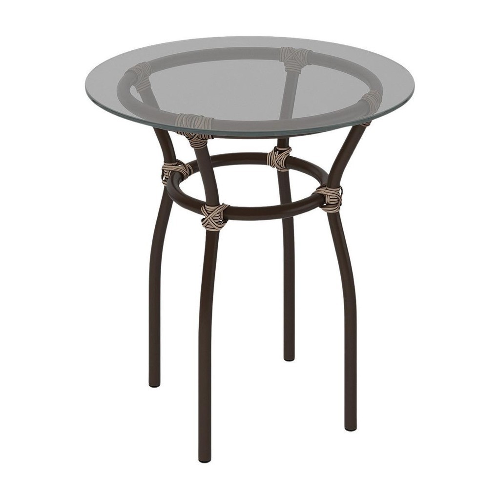 Mesa de Centro Jardim/Área de Lazer 50cm Vidro e Aço com Junco Sintético Multimóveis CR8004