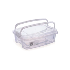 Caixa organizadora Gran Box baixa com alça e trava Cristal 3L 8412 Plasútil