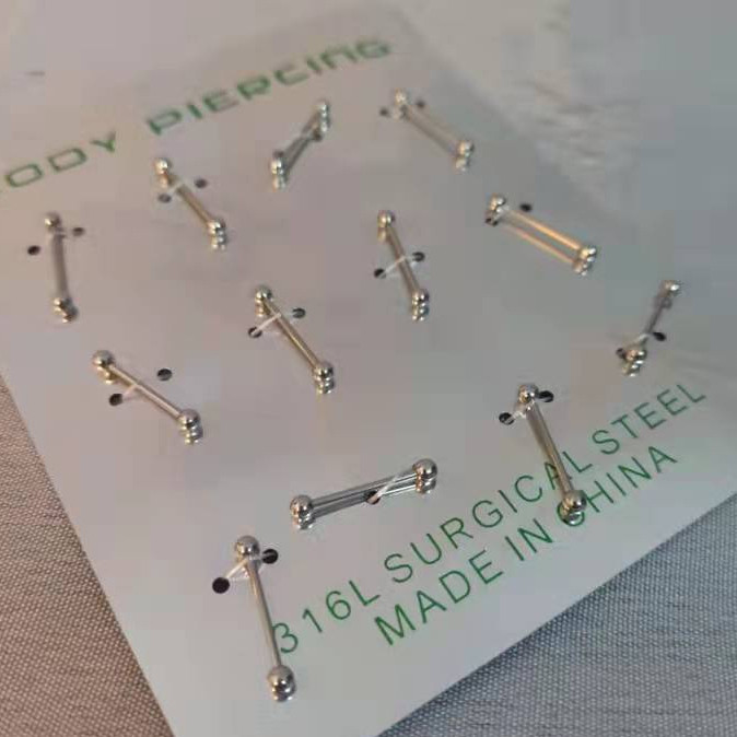 Kit 12 Piercing MicroBell Reto / Industrial Vários Tamanhos em Oferta na Shopee