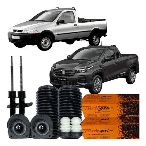 Par Amortecedor Dianteiro Coxim Coifa Batente Fiat Strada 2001 Á 2020 em Oferta na Shopee