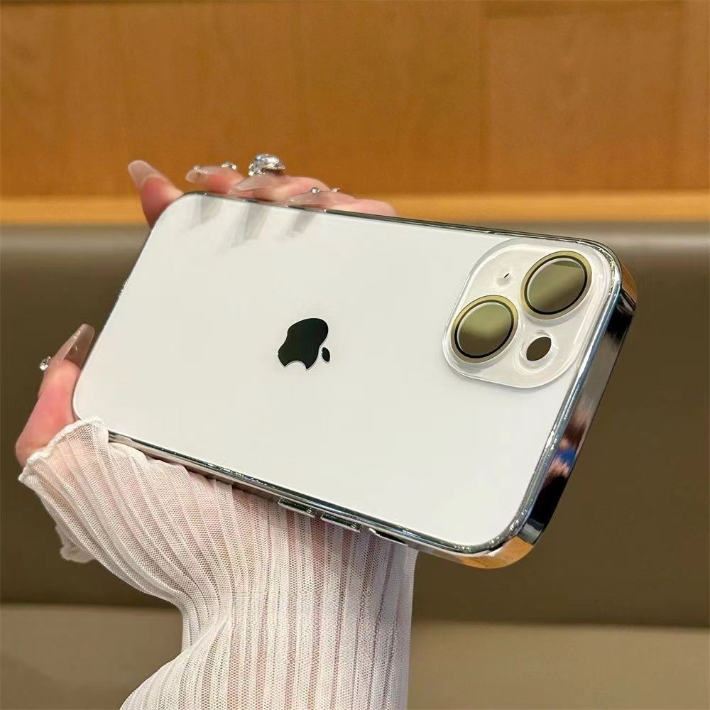 Alta Qualidade Galvanizado AG Fosco Anti-Queda Caso De Telefone Para iPhone 15 14 13 12 16 17ProMax HD Lente De Vidro Pr em Oferta na Shopee