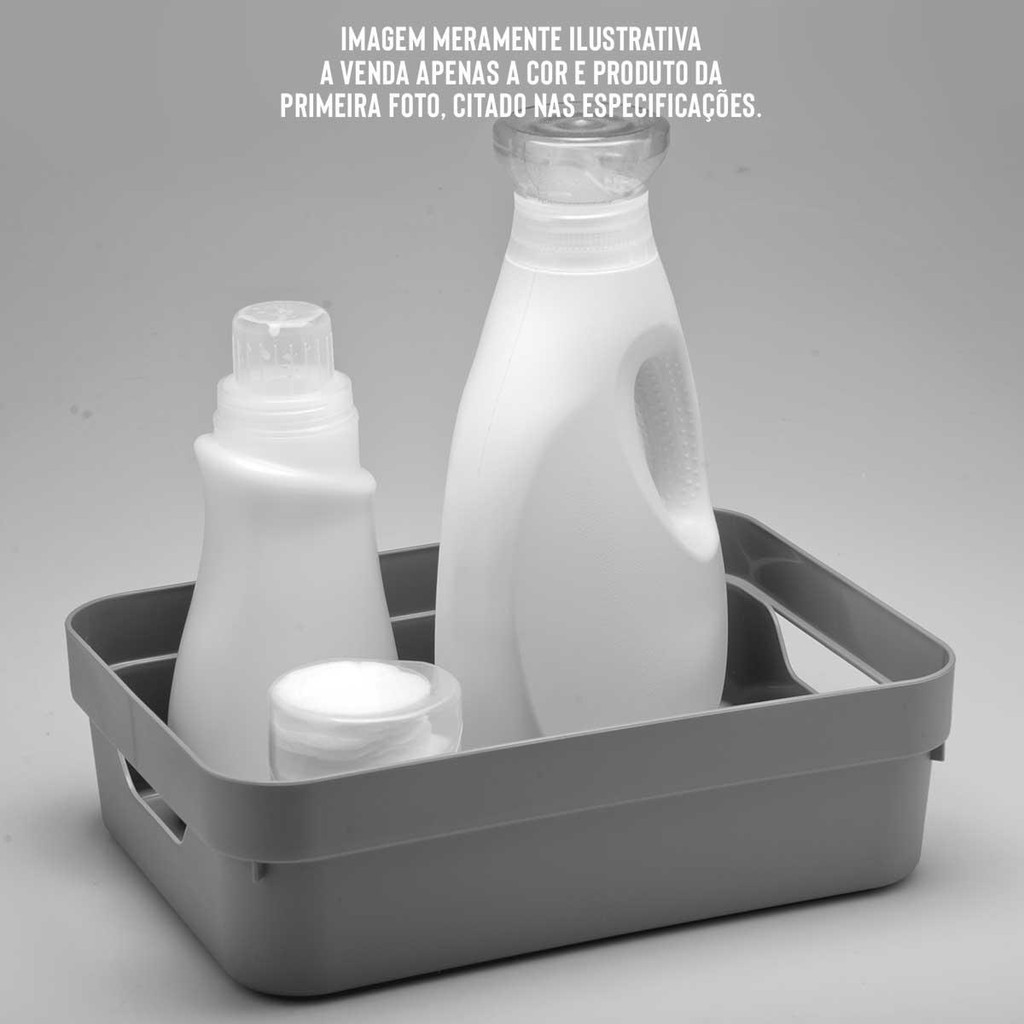 Detalhes do 4x Caixa Plastica Multiuso Organizadora 10,5L OU Cube Bege