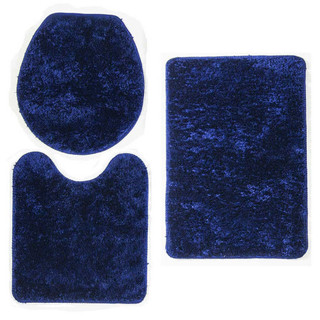 Kit Tapetes para Banheiro Oasis Classic Marinho 3 Peças em Oferta na Shopee