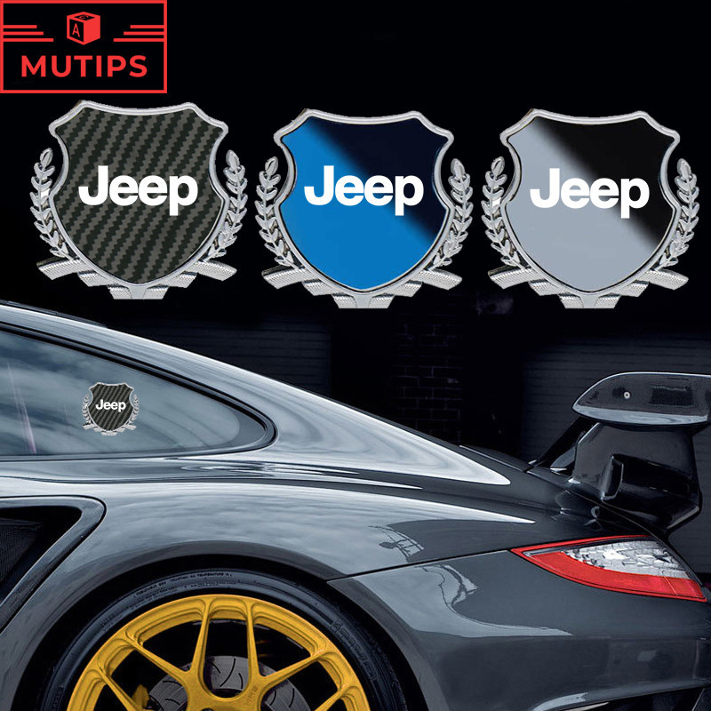 Jeep Jipe Carro 3D Metal Badge Sticker Adesivo De Emblema De Fibra De Carbono Decoração De Carroçaria Auto Para Renegade Compass 2023 Willys Wrangler jk Grand Cherokee