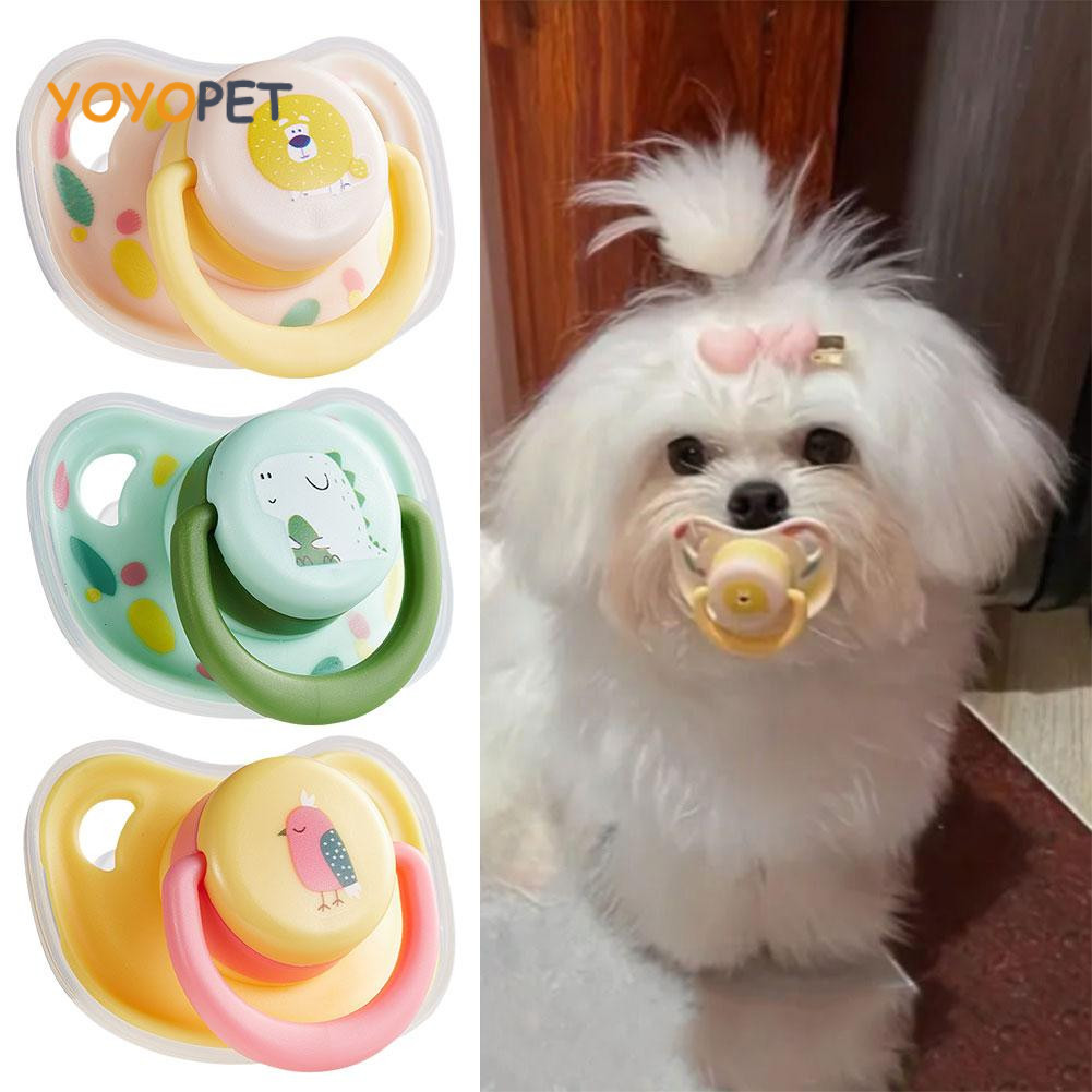 Prático Pacifier Calmante Para Animais De Estimação Silicone Macio Resistente Aos Dentes De Cães Molar De Mordida